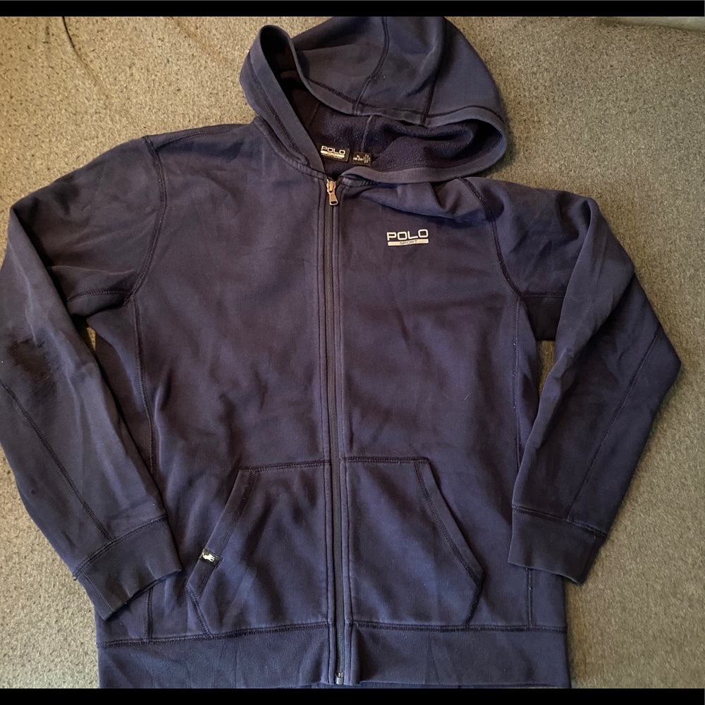 Polo Sport Zip Hoodie Navy Blue Boys XL 18-20